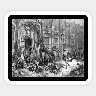 Gustave Dore - Sleeping Beauty - Castle Courtyard Sticker